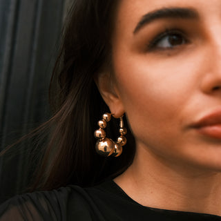 Gold bubble hoop statement earrings - Anton Heunis