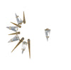 Asymmetric gold and crystal spike statement earrings - Anton Heunis