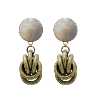Agate and antique gold earrings