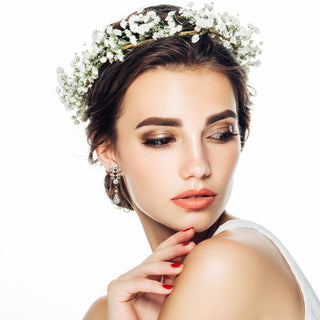 Long bridal delicate crystal and pearl earrings - Anton Heunis