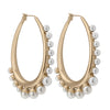 Gold oversize hoop earrings with pearls - Anton Heunis