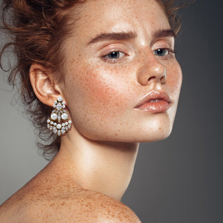 Statement pearl and crystal bridal earrings - Anton Heunis