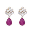 Fuchsia drop earrings with crystal drop, delicate jewelry - Anton Heunis