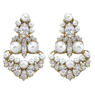 Statement pearl and crystal bridal earrings - Anton Heunis