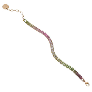 Crystal bracelet hand pained in fuchsia and green - Anton Heunis
