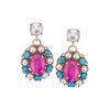 Drop earrings fuchsia and blue with pearl details - Anton Heunis
