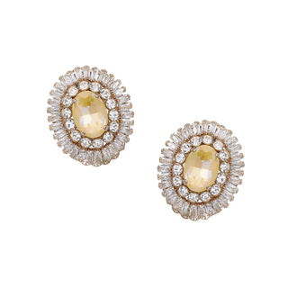 Yellow button earrings with crystals - Anton Heunis