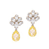 Yellow drop earrings with crystal drop, delicate bridal jewelry - Anton Heunis